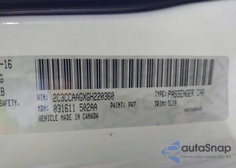 2016 Chrysler 300 Anniversary Edition from USA, damaged, VIN 2C3CCAAGXGH220360